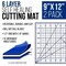 9" x 12" Self-Healing Cutting Mat 5-Ply (2 Pack) - Double-Sided White/Blue Craft Mat, Non-Slip Cutting Mats for Crafts, Sewing, Quilting, Scrapbooking